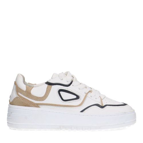 Baskets en cuir avec détails beiges - blanc - Sacha - Modalova