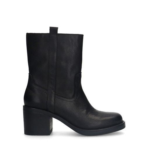 Bottinesà talon en cuir - noir - Sacha - Modalova