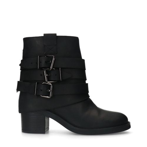 Bottines en cuirà boucles - noir - Sacha - Modalova