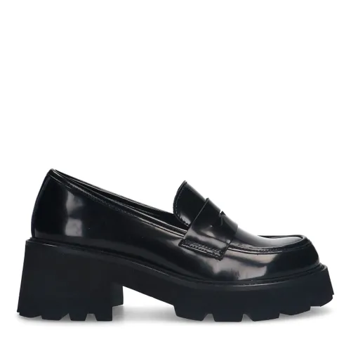Mocassins chunky en cuir - noir - Sacha - Modalova