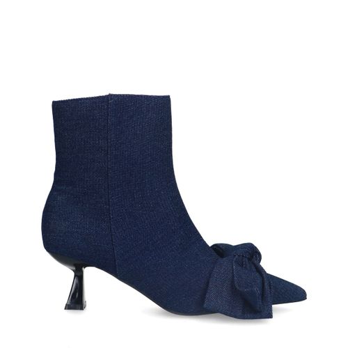 Bottines basses denim à talon - bleu - Sacha - Modalova
