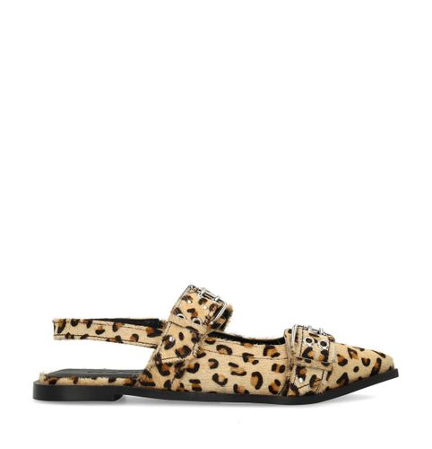 Slingbacks léopard avec boucles - Sacha - Modalova