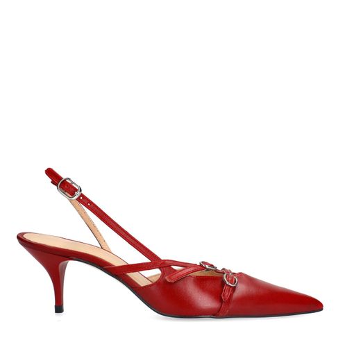 Slingbacks en cuir avec boucles - rouge - Sacha - Modalova