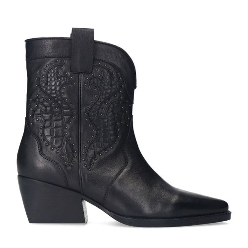 Santiags en cuir avec clous - noir - Sacha - Modalova