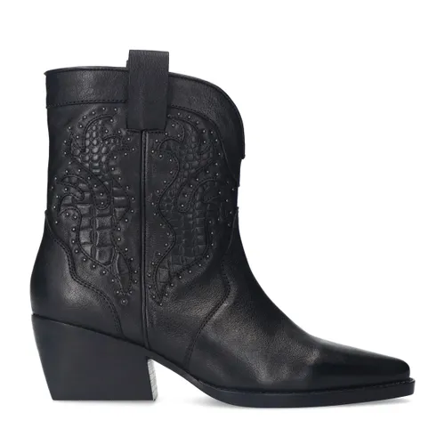 Santiags en cuir avec clous - noir - Sacha - Modalova