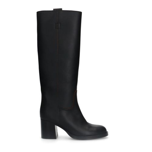 Bottes hautesà talon en cuir - noir - Sacha - Modalova