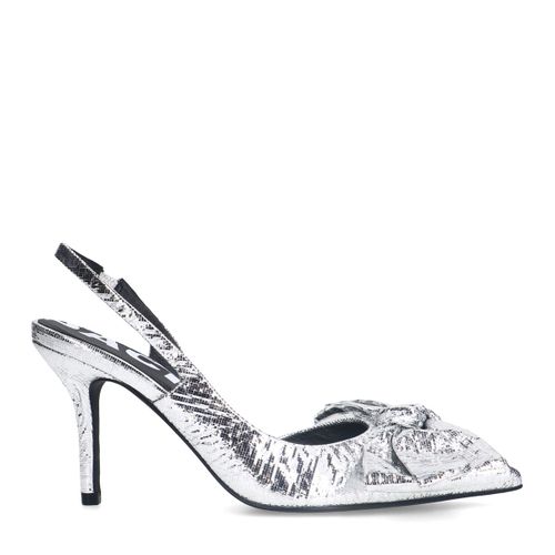 Escarpins slingback métalliques avec nœud - argenté - Sacha - Modalova