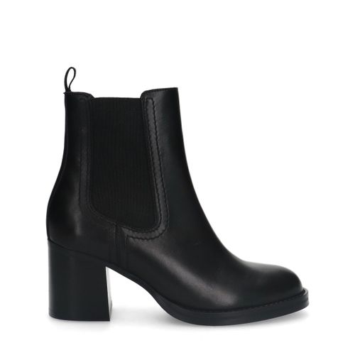 Bottines cuirà talon cubain - noir - Sacha - Modalova