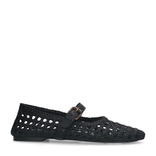 Ballerines fishnet en cuir - noir - Sacha - Modalova