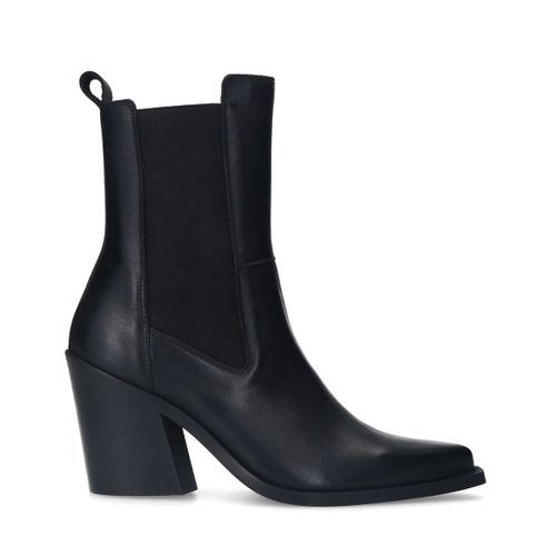 Bottines chelsea en cuirà talon - noir - Sacha - Modalova