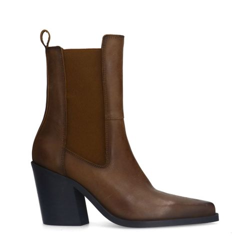 Bottines chelsea en cuirà talon - marron - Sacha - Modalova