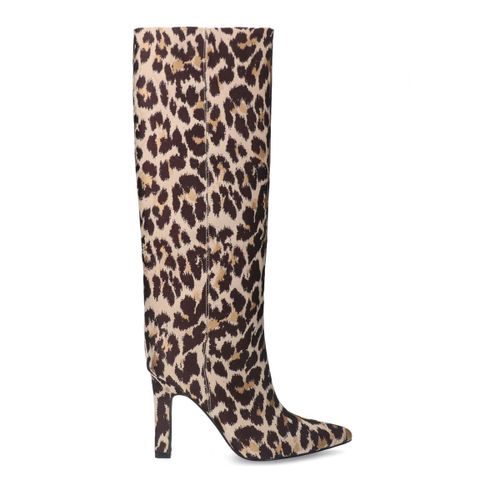 Bottes hautes léopard à talon - noir - Sacha - Modalova