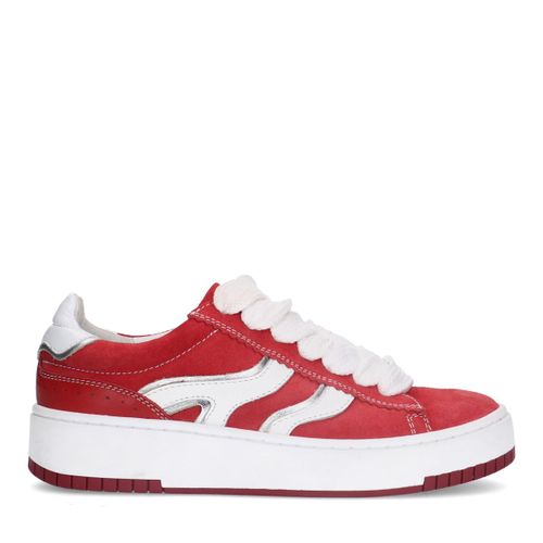 Baskets en daim avec détails blancs - rouge - Sacha - Modalova