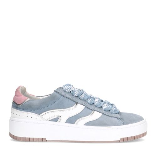 Baskets en daim avec détails blancs - bleu - Sacha - Modalova