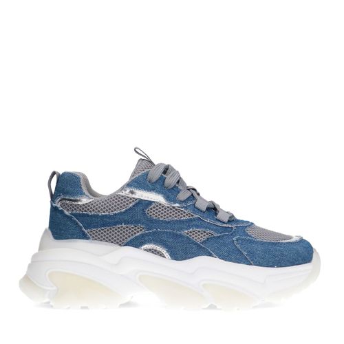 Baskets denim avec détails métallisés - bleu - Sacha - Modalova