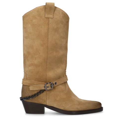 Santiags en daimà boucle - beige - Sacha - Modalova
