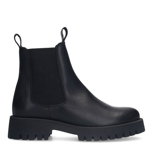 Bottines chunky chelsea en cuir - noir - Sacha - Modalova