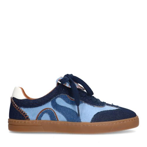 Baskets en daim avec détails denim - bleu - Sacha - Modalova