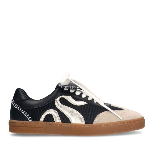 Baskets en daim avec détails dorés - noir - Sacha - Modalova