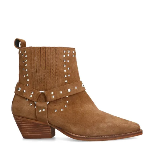 Bottines western en daim avec clous - Sacha - Modalova