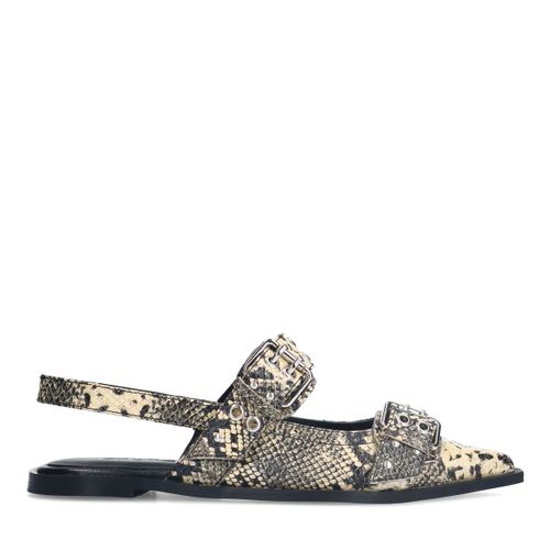 Slingbacks imprimé serpent avec boucles - Sacha - Modalova