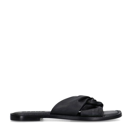 Claquettes en cuir avec nœud - noir - Sacha - Modalova