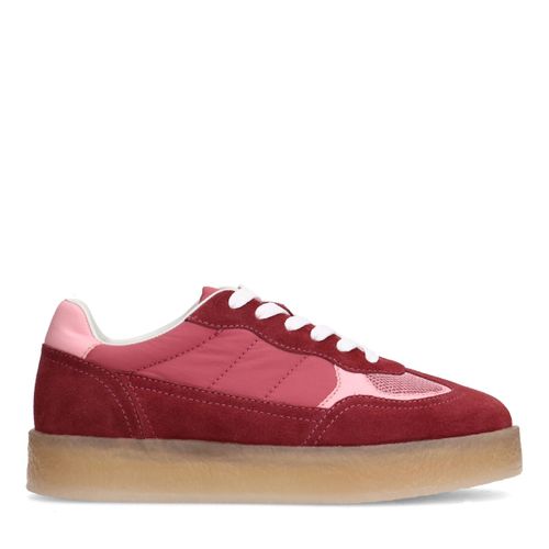 Baskets en daim avec détails - rouge bourgogne - Sacha - Modalova