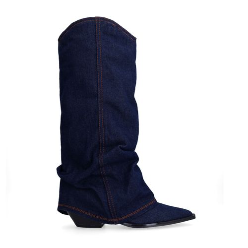 Santiags denim avec rabat - bleu foncé - Sacha - Modalova