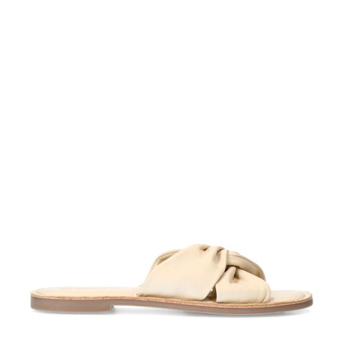 Claquettes en cuir avec nœud - blanc cassé - Sacha - Modalova