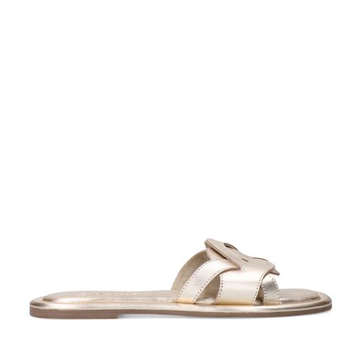 Claquettes en cuir - doré - Sacha - Modalova