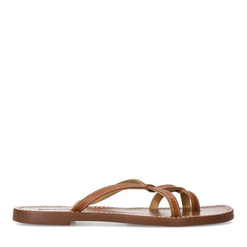 Claquettes en cuir - cognac - Sacha - Modalova