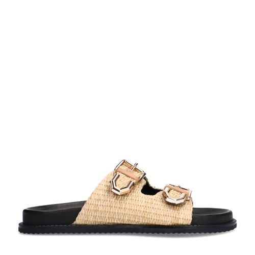 Claquettes en raphia - beige - Sacha - Modalova