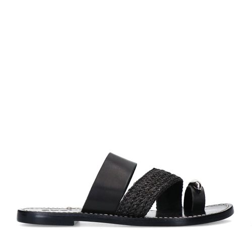 Claquettes en cuir avec détail - noir - Sacha - Modalova