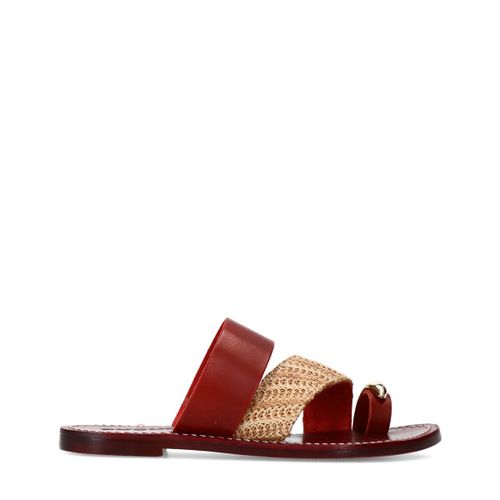 Claquettes en cuir avec détail - rouge bourgogne - Sacha - Modalova