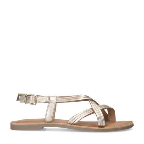 Sandales en cuir avec brides croisées - doré - Sacha - Modalova