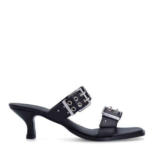 Mulesà talon en cuir avec boucles - noir - Sacha - Modalova