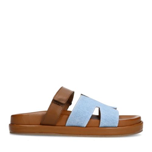 Claquettes en cuir avec détails denim - Sacha - Modalova