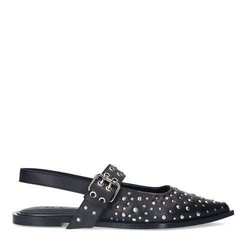 Slingbacks en cuir avec clous et boucle - noir - Sacha - Modalova