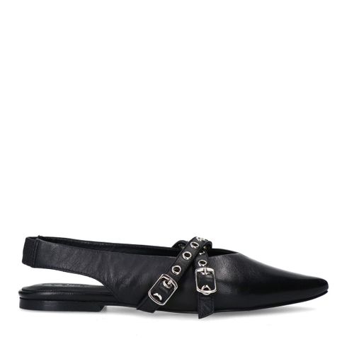 Slingbacks en cuir avec boucles - noir - Sacha - Modalova