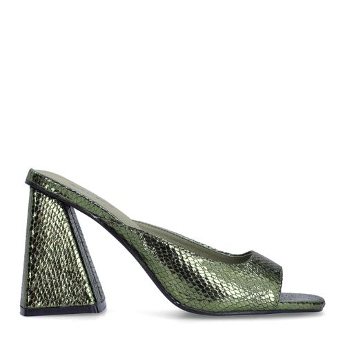 Mules métallisées à talon - vert - Sacha - Modalova