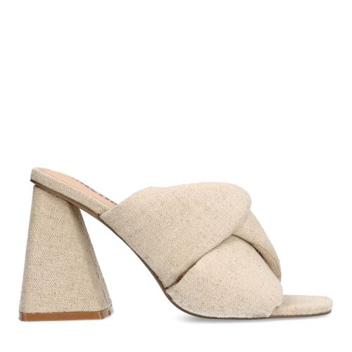 Mules à talon en denim - beige - Sacha - Modalova