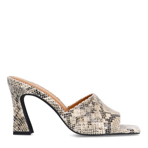 Mules à talon entonnoir imprimé serpent - Sacha - Modalova