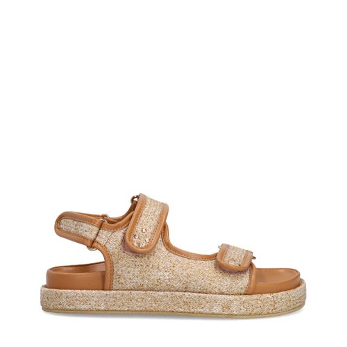 Sandales en raphia - beige - Sacha - Modalova