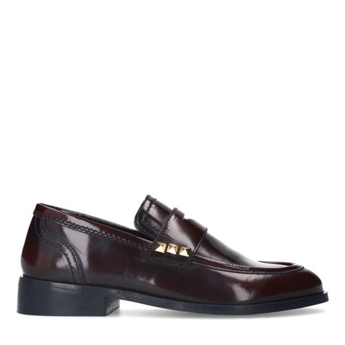 Mocassins en cuir avec clous - rouge - Sacha - Modalova