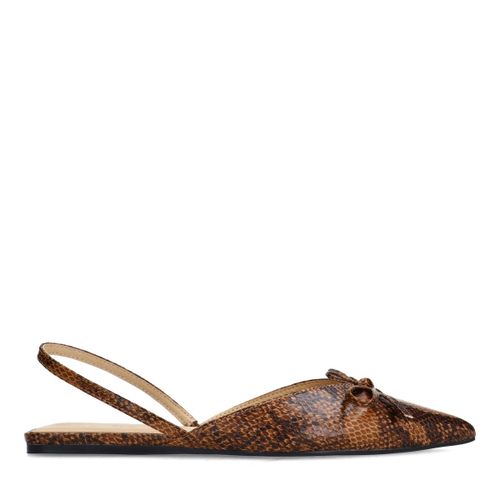 Slingbacks imprimé serpent avec nœud - marron - Sacha - Modalova