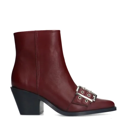 Bottinesà boucle et à talon en cuir - bordeaux - Sacha - Modalova