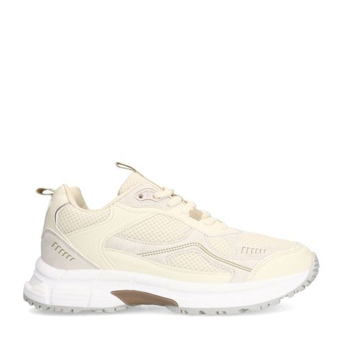 Baskets en cuir avec détails beiges - blanc - Sacha - Modalova