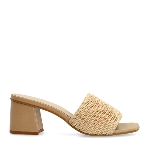 Mules à talon cubain - beige - Sacha - Modalova