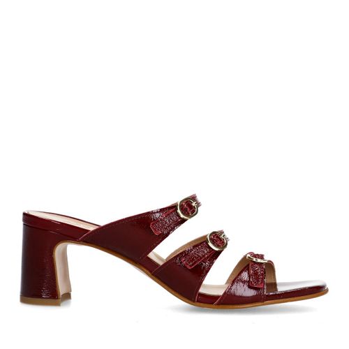 Sandalesà talon en cuir avec boucles - rouge - Sacha - Modalova