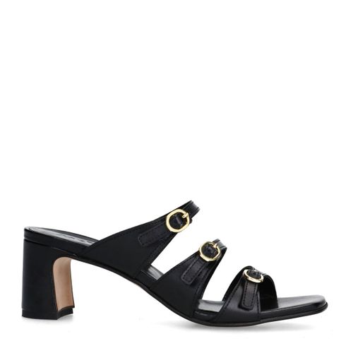 Sandales à talon en cuir avec boucles - noir - Sacha - Modalova